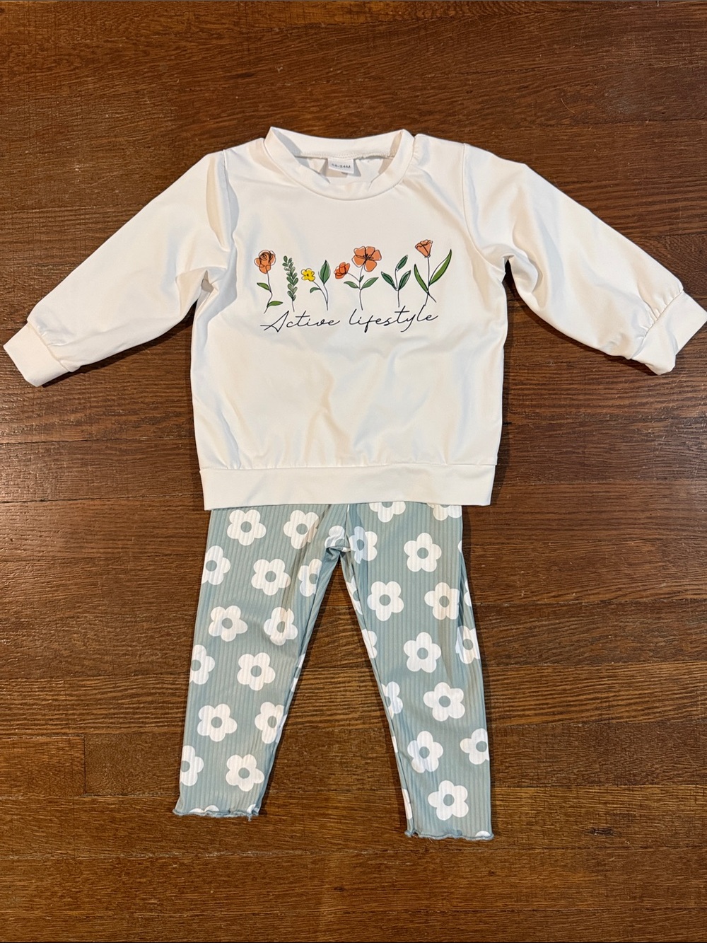 Cream Floral Active Lifestyle Kids Matching Set